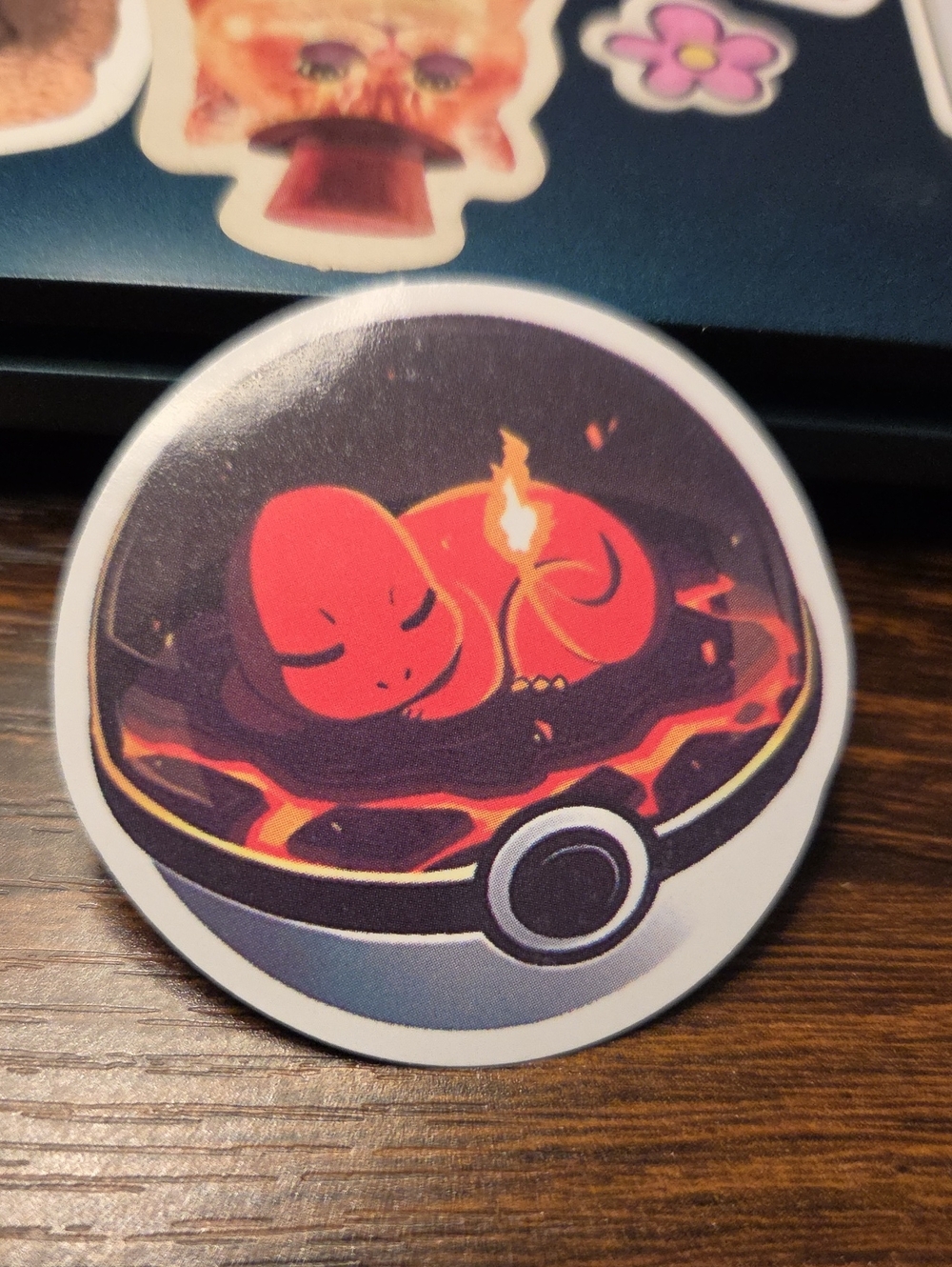Pokemon Charmander Sticker — Red, Black, White
